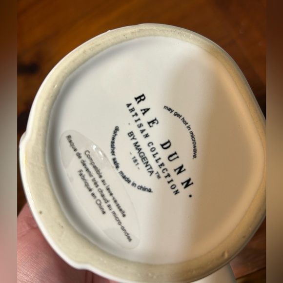 Double sided Rae Dunn Santa’s Little Helper Elf mug. Red interior asymmetrical - Picture 8 of 8